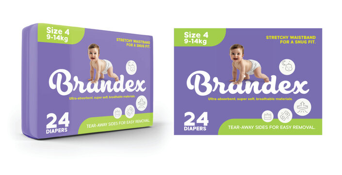 Baby Diapers packaging design - eps 