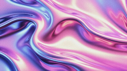 Obraz premium Grainy effect on metallic texture. Grunge holographic wavy texture