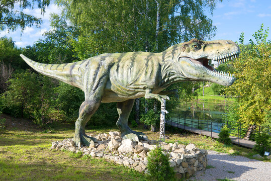 KIROV, RUSSIA - AUGUST 30, 2017: Tyrannosaurus Rex in "Dinopark"