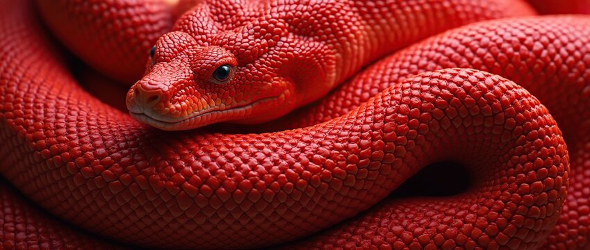 close up of a red snake