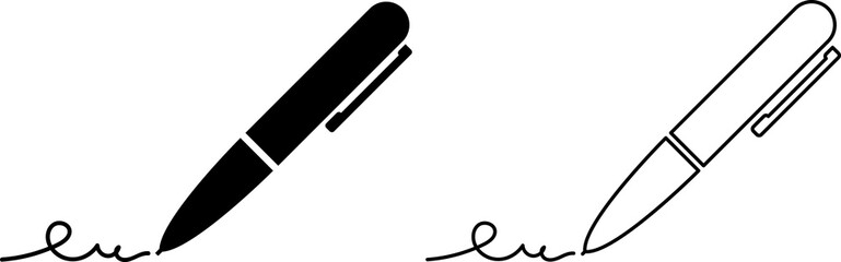 Pen icon. Pencil line icon. Edit symbol. Pen marker. Pencil or pen icon set illustration.