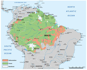 Map of the condition of the Amazon rainforest