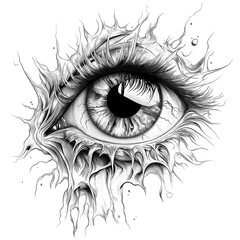 Obraz premium Elegant Tattoo Sketch Design of an Artistic Eye