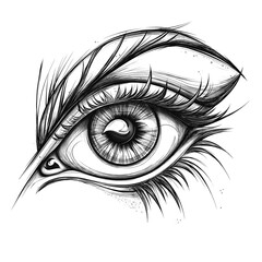 Fototapeta premium Elegant Tattoo Sketch Design of a Detailed Eye
