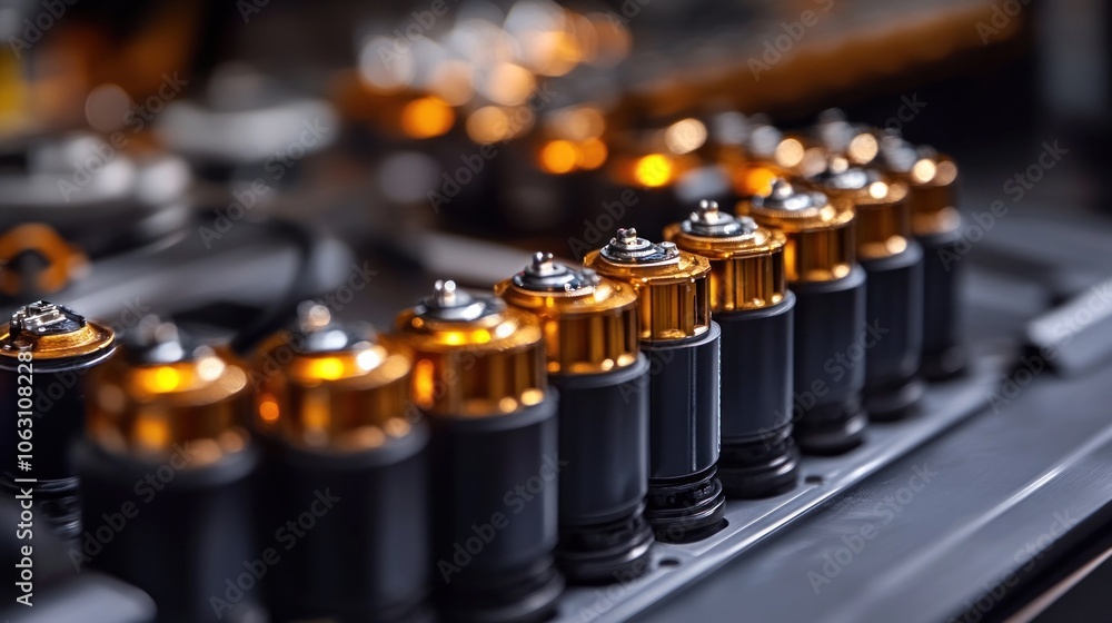 Poster close-up of engine components with glowing elements.