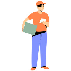 Courier Man for Delivery shopping vector illustration
