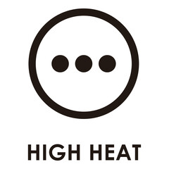 High Heat Care Label Icon Technical Drawing

