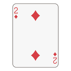 Two of Diamonds Playing Card - Traditional Card Game Design
