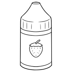 strawberry liquid vapor illustration hand drawn outline vector