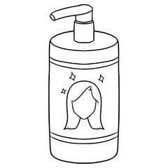 hair shampoo illustration hand drawn outline vector