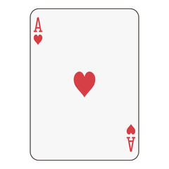 Ace of Hearts Playing Card - Classic Card Game Design
