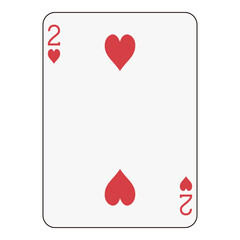 Two of Hearts Playing Card - Standard Card Game Design

