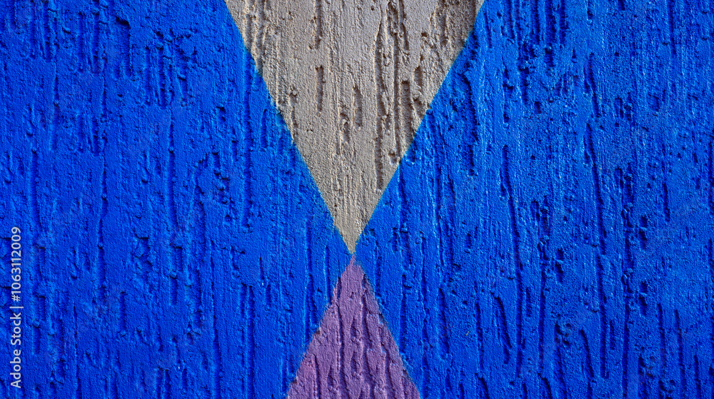 Poster abstract geometric background with connected geometric shapes. rough plaster texture with vertical g