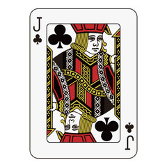 Jack of Clubs Playing Card - Traditional Face Card Design

