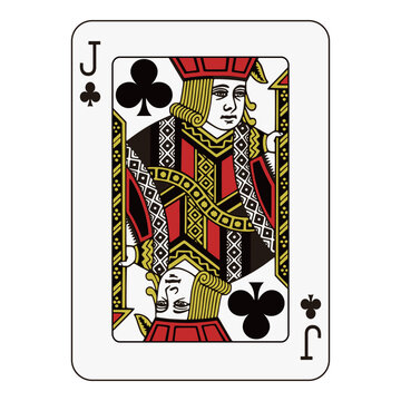 Jack of Clubs Playing Card - Traditional Face Card Design
