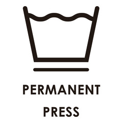 Permanent Press Symbol - Synthetic Cycle Care Label Icon
