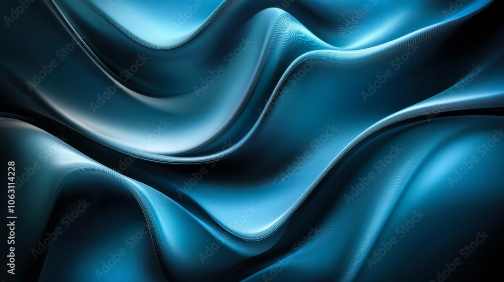 Aufkleber abstract blue waves create a smooth and flowing texture that evokes a sense of calm and tranquility 