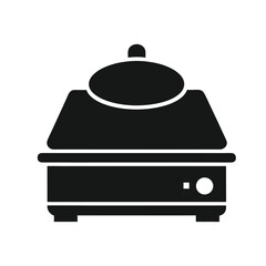 induction cooker silhouette vector black on white