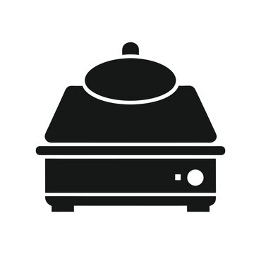 recommend clip art: induction cooker silhouette vector black on white