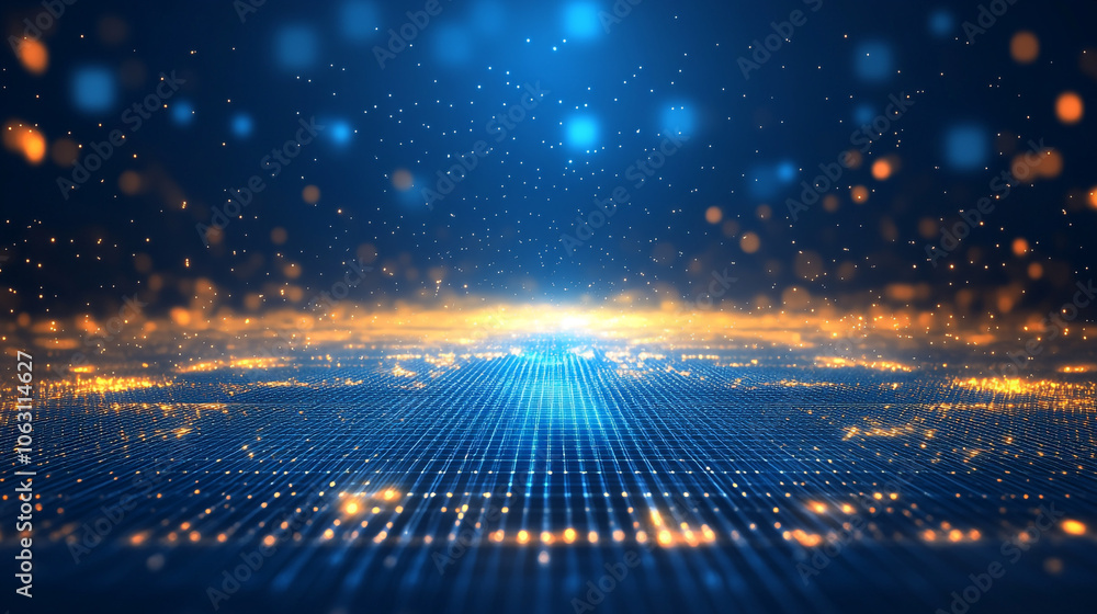 Poster bstract concepts of cybersecurity technology and digital data protection, digital technology world. 