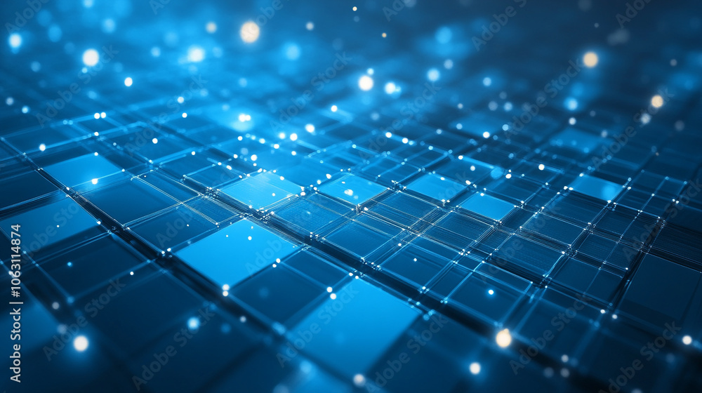 Poster bstract concepts of cybersecurity technology and digital data protection, digital technology world. 