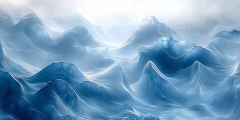 Obraz premium Light blue elegant background abstract waves grainy texture banner header poster design, Generative AI