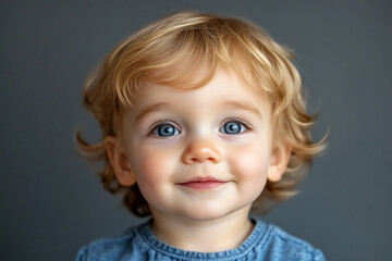 Naklejka premium portrait of an white little boy with a smile