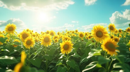 Obraz premium An expansive view of a sunflower field in full bloom,