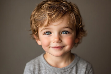 Naklejka premium portrait of an white little boy with a smile
