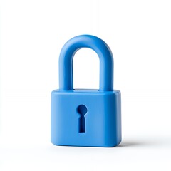 A blue padlock isolated on a white background.