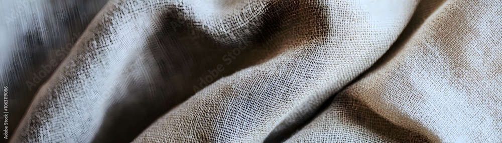 Aufkleber close-up of a textured fabric with intertwined threads
