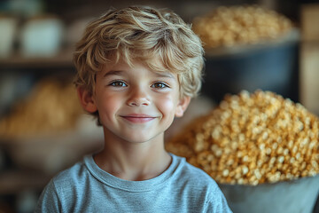 Naklejka premium portrait of an white little boy with a smile