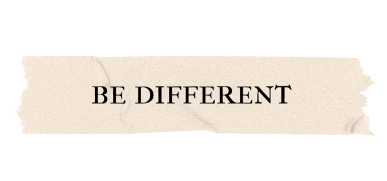 Be different png word, torn paper digital sticker in transparent background - Powered by Adobe