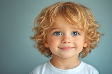 Naklejka premium portrait of an white little boy with a smile
