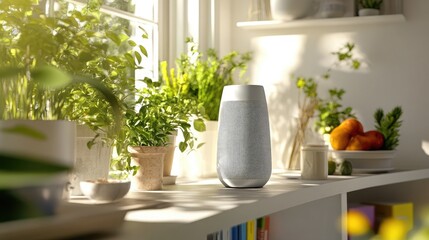 Modern Speaker in a Bright Indoor Garden Setting