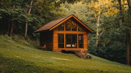 Charming Cabin Nestled in Lush Green Forest