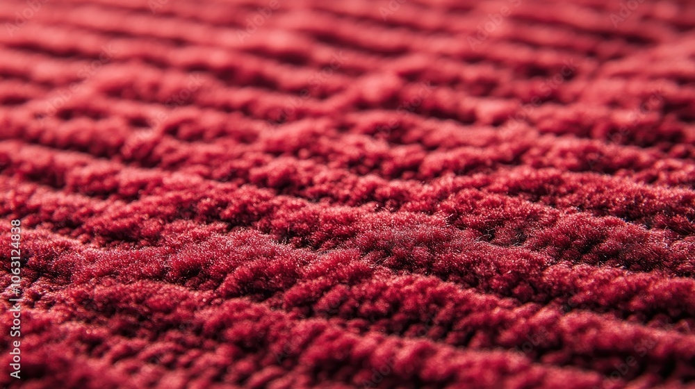 Poster deep red carpet texture, close-up of dense, plush fabric with a luxurious feel