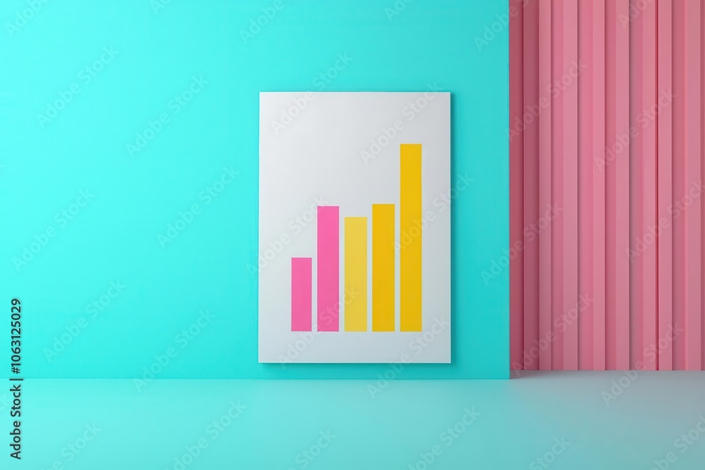 Poster 3d model of a visual portfolio overview with columns for price, value, and recent assessment scores,