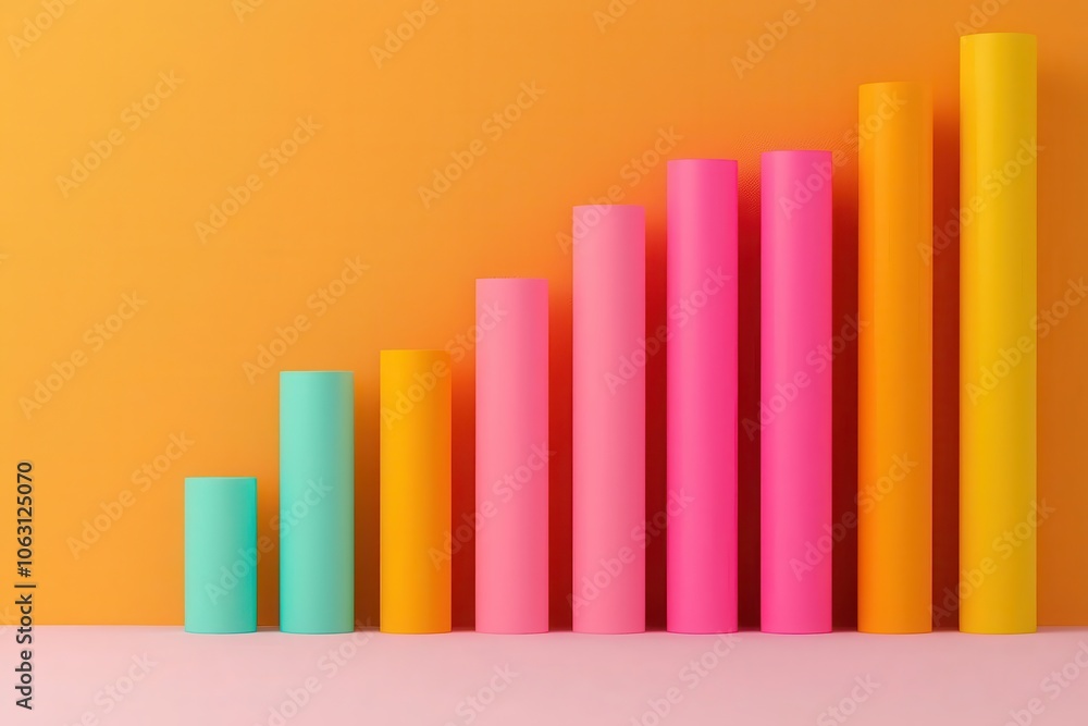 Poster 3d model of a visual portfolio overview with columns for price, value, and recent assessment scores,