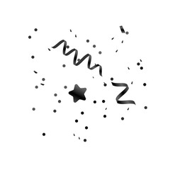 Black gradient confetti with stars and dots