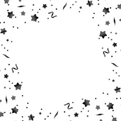 Black gradient frame with stars and dots