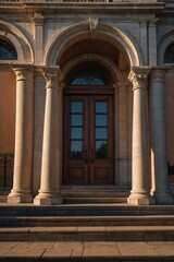 Obraz premium Elegant Italian Renaissance Entrance with Columns and Arch