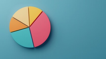 Obraz premium 3D model of an assessment pie chart with sections for value, price, and growth potential, labeled in vibrant colors, Assessment pie chart for investment, Visual and clear