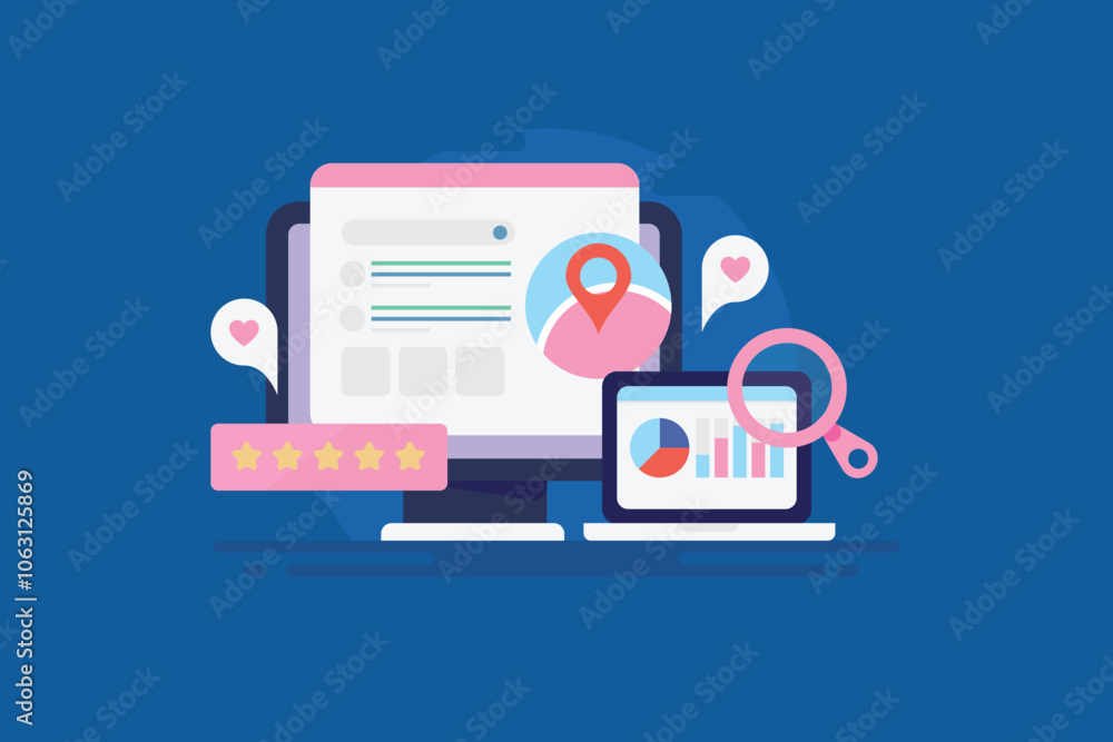 Poster data analytics strategy and content marketing metrics determine search engine ranking for local busi
