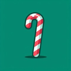 Fototapeta premium Candy cane on green background