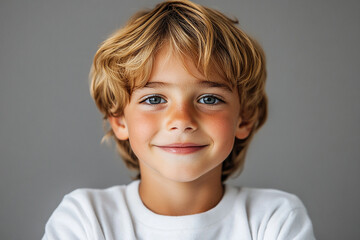 portrait of an white little boy with a smile