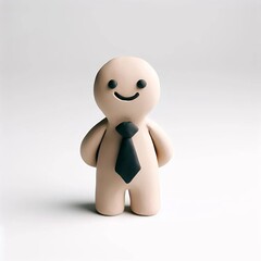 Business Character Made of Modeling Clay
