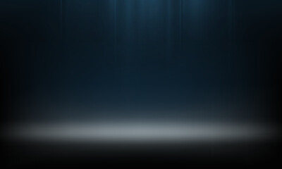 Empty Black studio background. Abstract gradient black background. black wall room with spotlights. Space for selling products on the website. Vector illustration.