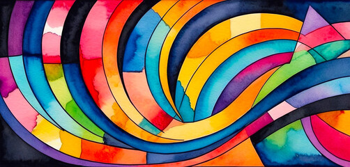 Abstract bright multicolor background, colorful watercolor pattern