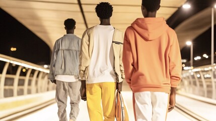 Urban Fashion Editorial: Night Walk Across the City Bridge